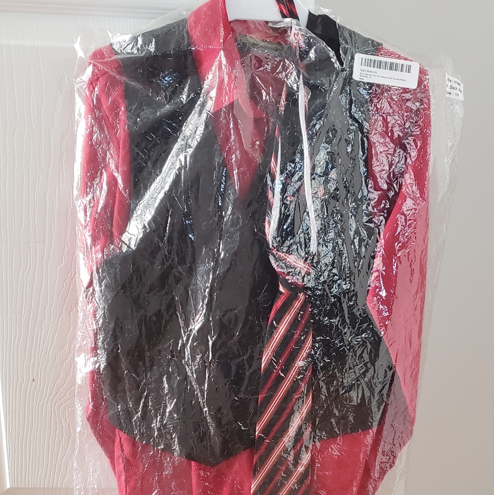 Vest with tie and shirt